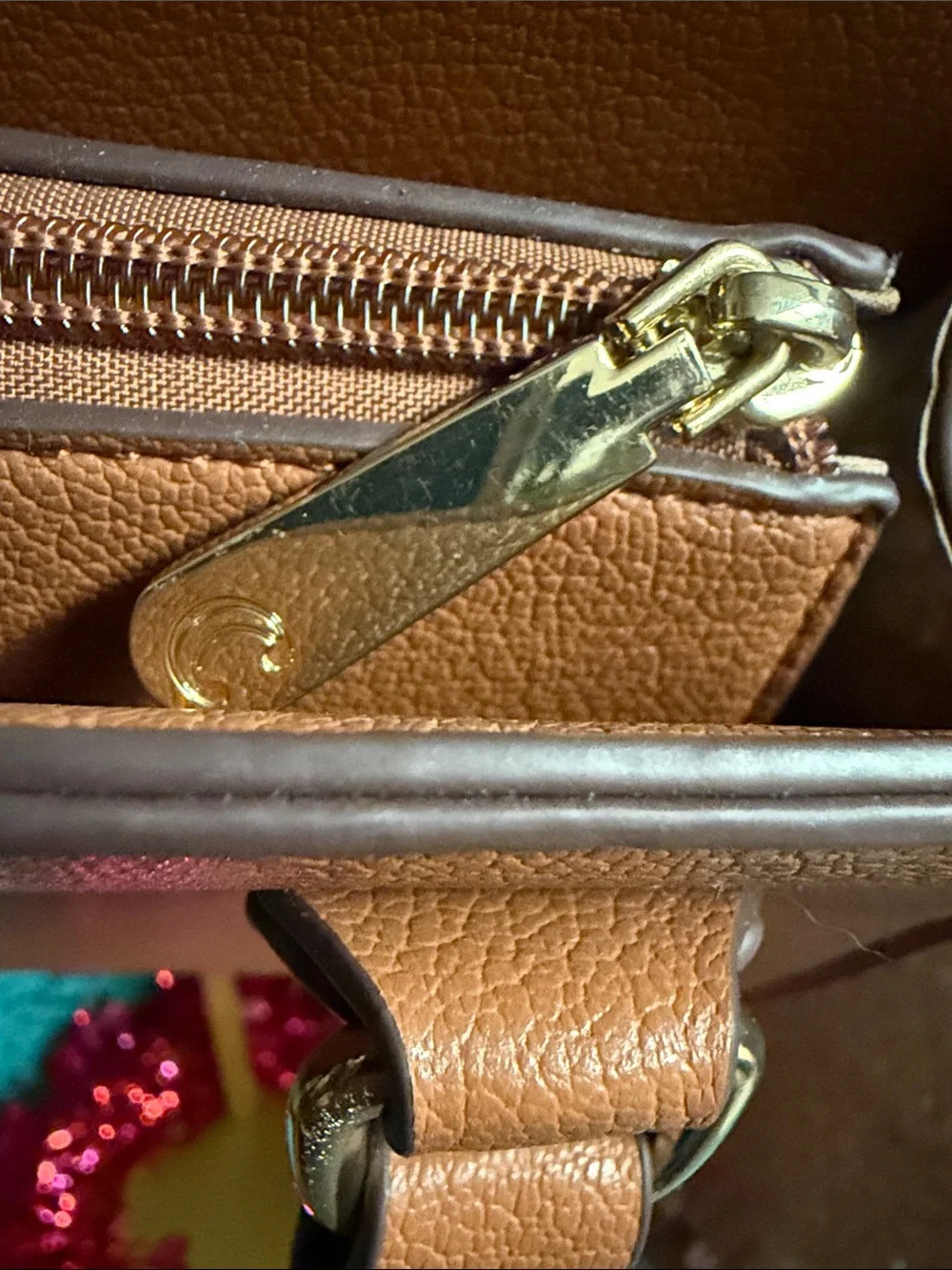 Classic Structured Women’s Satchel in Tan with Gold Hardware